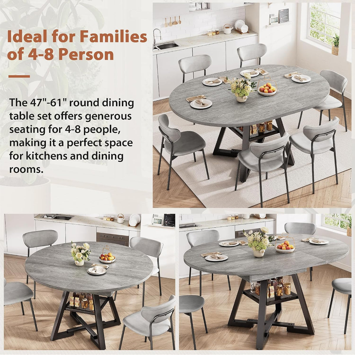 Extendable Round Dining Table
