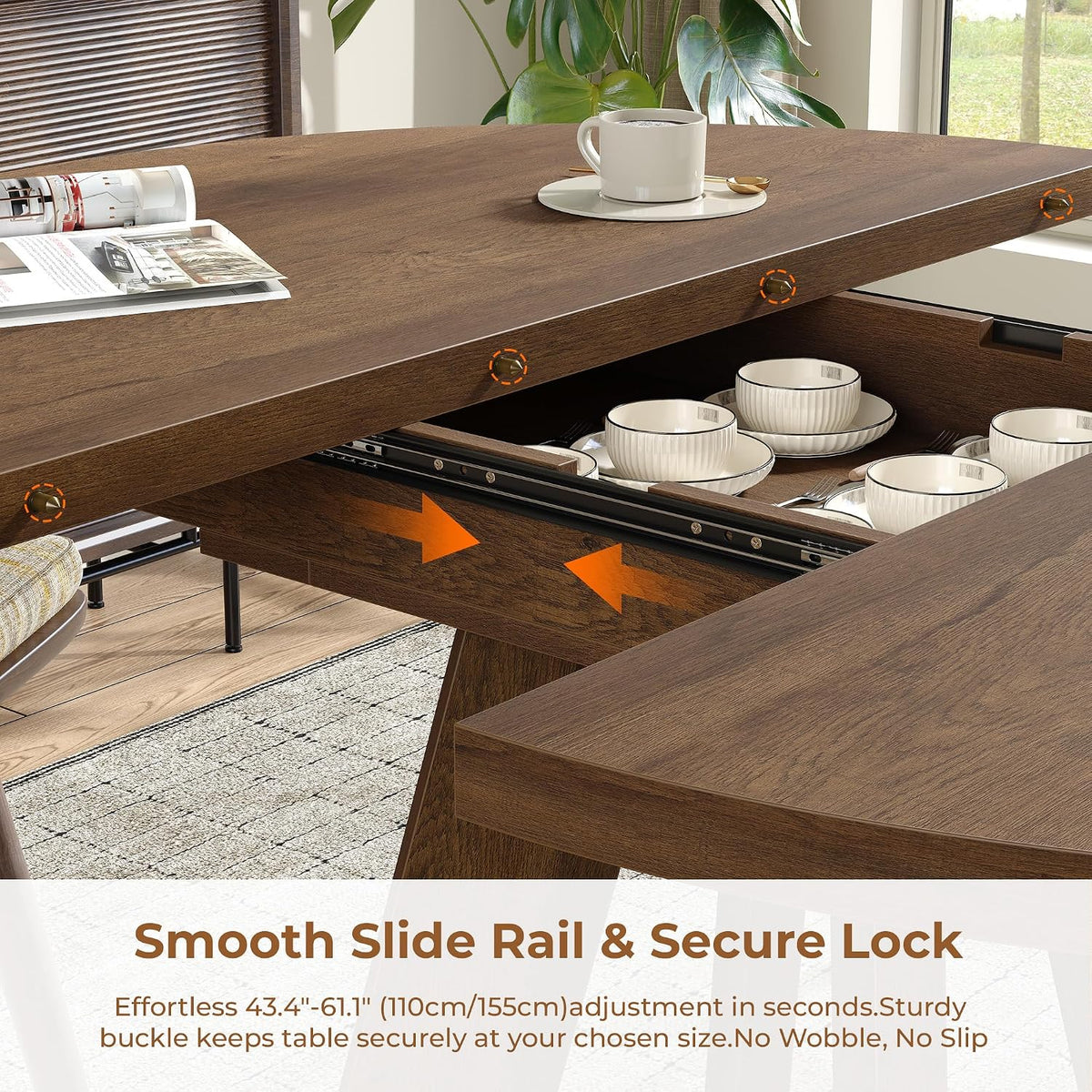 Round Extendable Wood Dining Table