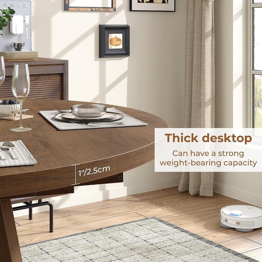 Round Extendable Wood Dining Table