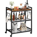 3-Tier Rolling Bar Cart